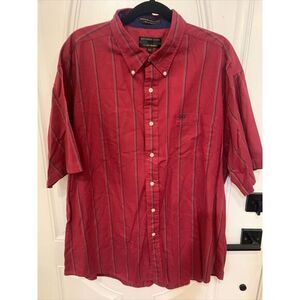 Vintage Alexander Julian Shirt Men 2XL Red Striped Pocket Button Up